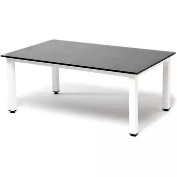 "Канны" журнальный столик из HPL 90х60, H40, каркас белый, цвет столешницы "серый гранит" 4SIS арт.УТ-00008360