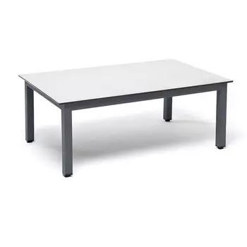 "Канны" журнальный столик из HPL 90х60, H40, каркас темно-серый (RAL 7024), цвет столешницы "молочный" 4SIS арт.УТ-00008363