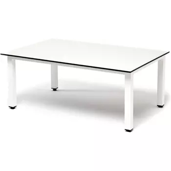 "Канны" журнальный столик из HPL 95х60, H40, каркас светло-серый (RAL 7035), цвет столешницы "молочный" 4SIS арт.УТ-00005753