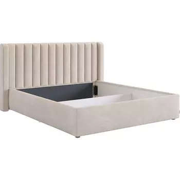 Каркас кровати Ева 160х200 см Mebelson (ДСП,ЛДСП,Велюр/Кремовый) арт.KM1.6-23.2081