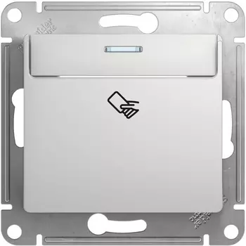 Карточный выключатель одноклавишный с подсветкой (алюминий) Systeme Electric Glossa GSL000369