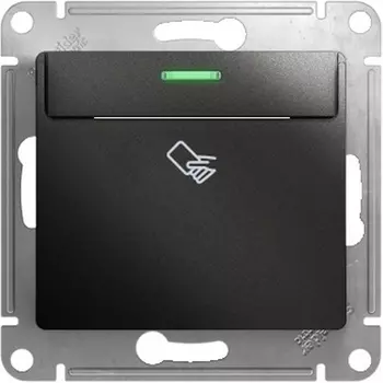 Карточный выключатель одноклавишный с подсветкой (антрацит) Systeme Electric Glossa GSL000769
