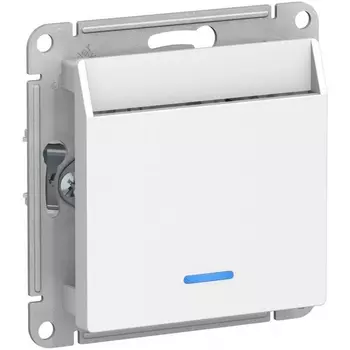Карточный выключатель одноклавишный с подсветкой (белый) Systeme Electric AtlasDesign ATN000167