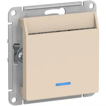 Карточный выключатель одноклавишный с подсветкой (бежевый) Systeme Electric AtlasDesign ATN000267