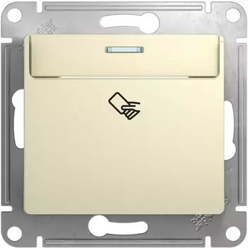 Карточный выключатель одноклавишный с подсветкой (бежевый) Systeme Electric Glossa GSL000269