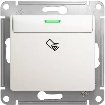 Карточный выключатель одноклавишный с подсветкой (перламутровый) Systeme Electric Glossa GSL000669