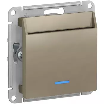 Карточный выключатель одноклавишный с подсветкой (шампань) Systeme Electric AtlasDesign ATN000567