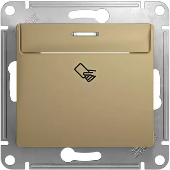 Карточный выключатель одноклавишный с подсветкой (титан) Systeme Electric Glossa GSL000469