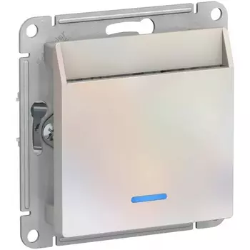 Карточный выключатель одноклавишный с подсветкой (жемчужный) Systeme Electric AtlasDesign ATN000467