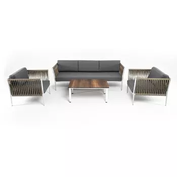 "Касабланка" лаунж-зона плетеная из роупа 5-местная, цвет бежевый 4SIS арт.УТ-00007281