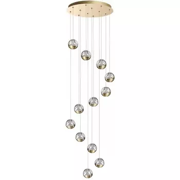 Каскадная люстра Odeon Light Sono 5101/60L под латунь/прозрачный/акрил LED 60W (12*5W) 4000K