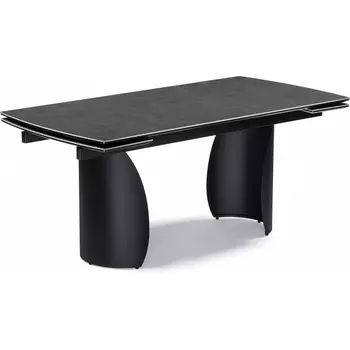 Керамический стол Готланд 180 (Готланд 180(240)х90х79 ink gray / черный) Woodville арт.588030