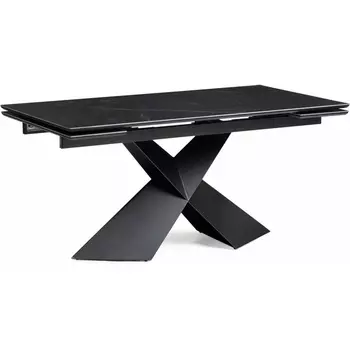 Керамический стол Хасселвуд 160 (Хасселвуд 160(220)х90х77 черный мрамор / черный) Woodville арт.588034