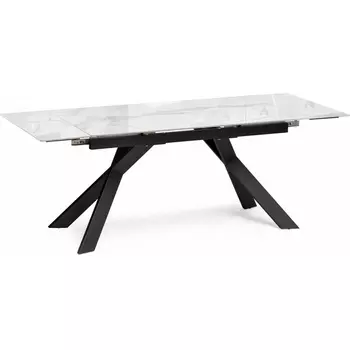 Керамический стол Хилбри 140 (Хилбри 140(200)х80х76 statuario cara / черный) Woodville арт.588051