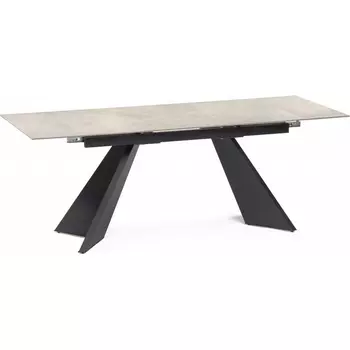 Керамический стол Ливи 140 (Ливи 140(200)х80х78 creto forever beige / черный) Woodville арт.588024