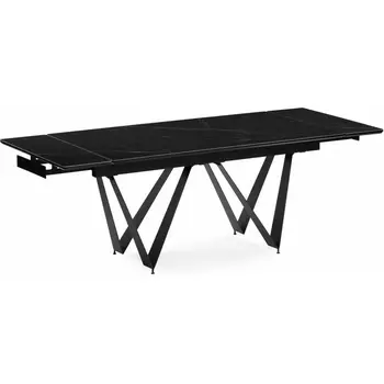 Керамический стол Марвин 160 (Марвин 160(220)х90х76 черный мрамор / черный) Notta арт.553568