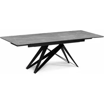 Керамический стол Notta Блэкберн 160(220)х89 серый мрамор larka grey / черный арт.612181