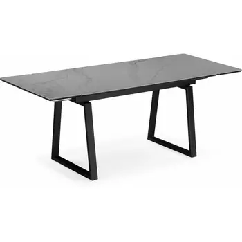 Керамический стол Notta Джек 140(200)х80 серый мрамор larka grey / черный арт.612901
