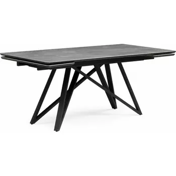 Керамический стол Notta Вилсон 160(220)х89 серый мрамор larka grey / черный арт.612183