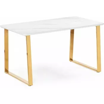 Керамический стол Селена 140 (Селена 2 140х80х77 белый мрамор / золото) Notta арт.571412