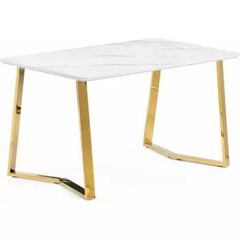 Керамический стол Селена 160 (Селена 1 160х90х77 белый мрамор / золото) Notta арт.572184