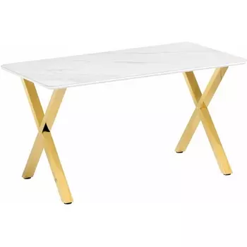 Керамический стол Селена 160 (Селена 3 160х90х77 белый мрамор / золото) Notta арт.572186