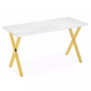 Керамический стол Селена 180 (Селена 3 180х90х77 белый мрамор / золото) Notta арт.572190