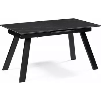 Керамический стол Соммерс 140 (Соммерс 140(180)х80х75 черный мрамор / черный) Woodville арт.588060