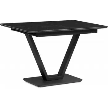 Керамический стол Woodville Бугун 120(160)х80х77 черный мрамор / черный арт.588018