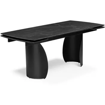 Керамический стол Woodville Готланд 160(220)х90х79 черный мрамор / черный 553536