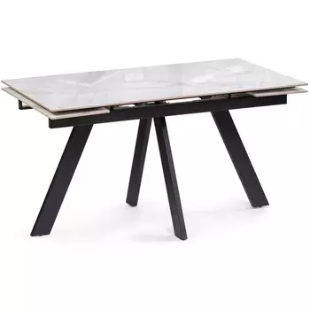 Керамический стол Woodville Невис 140(200)х80х76 creto statuario cara polished / черный 553538