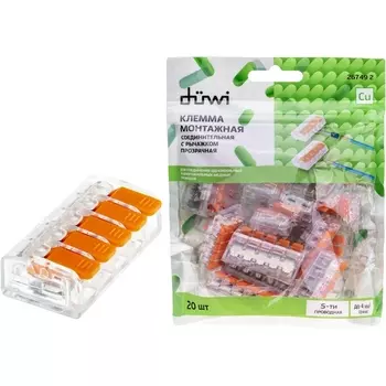 Клемма рычажковая 20 шт. duwi 26749 2 Duwi