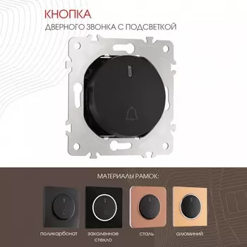 Кнопка звонка с подсветкой Arte Milano am-202 202.37-1.black