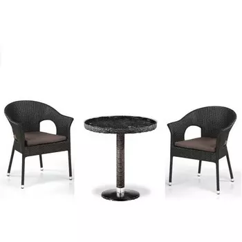 Кофейны комплект плетеной мебели T601/Y79A-W53 Brown (2+1) (Искусственный ротанг) Afina