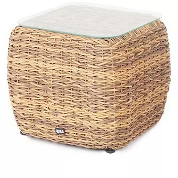 Кофейный столик из искусственного ротанга (гиацинт), цвет соломенный 4SIS Кальяри YH-S4664G TW