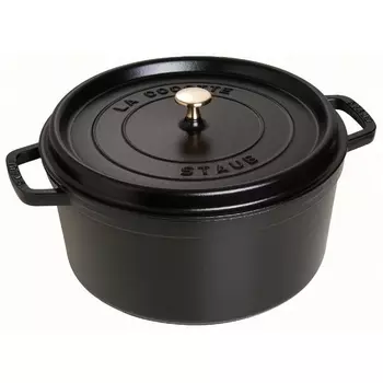 Кокот круглый, 26 см, 5,2 л, черный 1102625 Staub