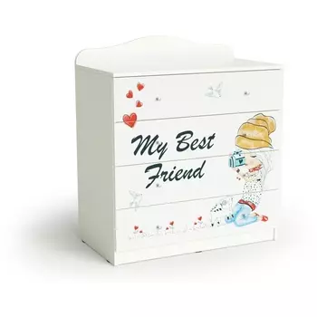 Комод "Девочки", Белый, 101311 МАМА