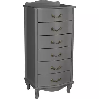 Комод Джульетта узкий 6 ящ., серый ясень Л Mebelik арт.009083