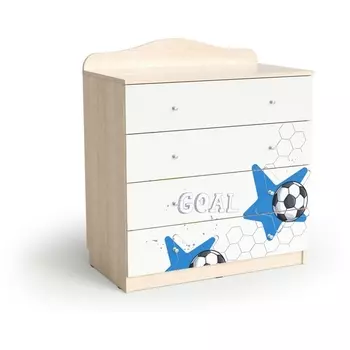 Комод "Футбол", Шимо светлый/Белый, 101416 МАМА