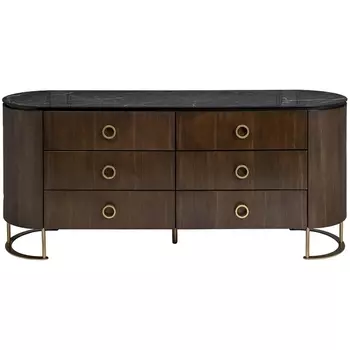 Комод Garda Decor 40AD-00100 (Золото/Темное дерево,Коричневый)