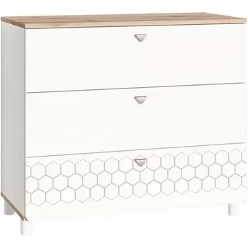 Комод Эльга (Эльга белый шагрень / дуб белый exclusive) Mobi арт.518261