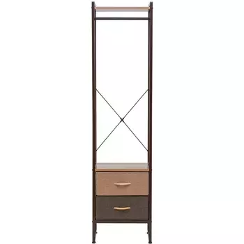 Комод Leset Локи с вешалкой (Сталь,Искусственный лен/Светло-коричневый,Темно-коричневый) арт.2500000225512