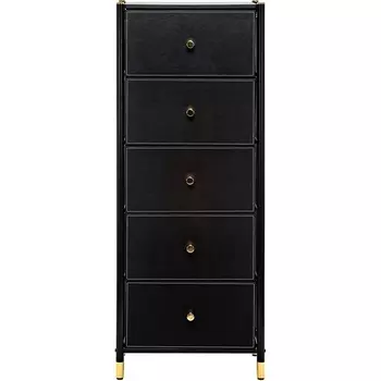 Комод Leset Нирита/Хайди, 5 ящиков, Черный (Сталь,Экокожа/Черный) арт.2500000209680