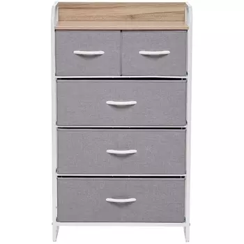 Комод Leset Ноа 5 ящ., Каркас Белый, Светло-серый () 2500000183454