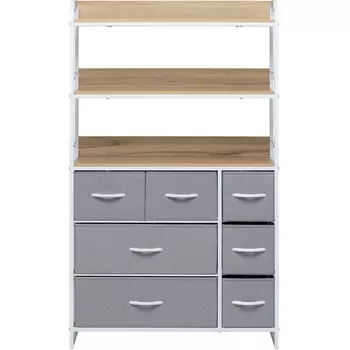 Комод Leset Ноа с полками 7 ящиков (Сталь/Лен) Leset арт.2500000229077