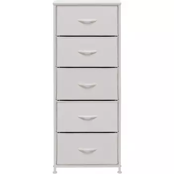 Комод Линкс 5 ящ., Каркас Белый, ящики Белые Leset