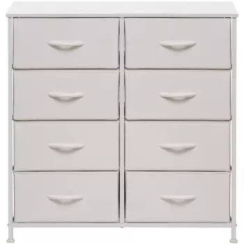 Комод Линкс 8 ящ., Каркас Белый, ящики Белые Leset