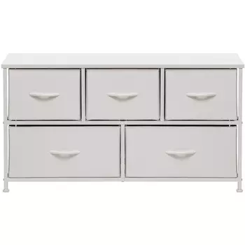 Комод Leset Линкс широкий (к/з), Каркас Белый, ящики Белые Leset (Экокожа/Белый) арт.2500000198113