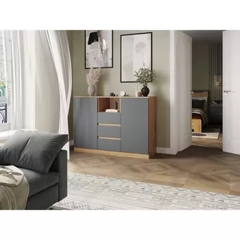 Комод Маллоу-2 (Маллоу-2 дуб вотан / графит софт) Woodville арт.563536