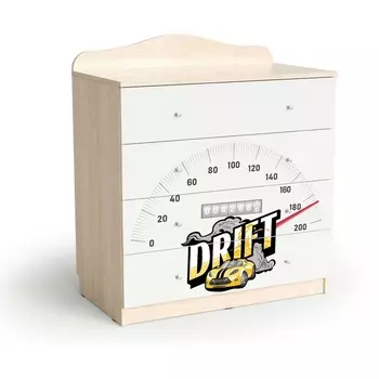 Комод "Машина", Шимо светлый/Белый, 101292 МАМА